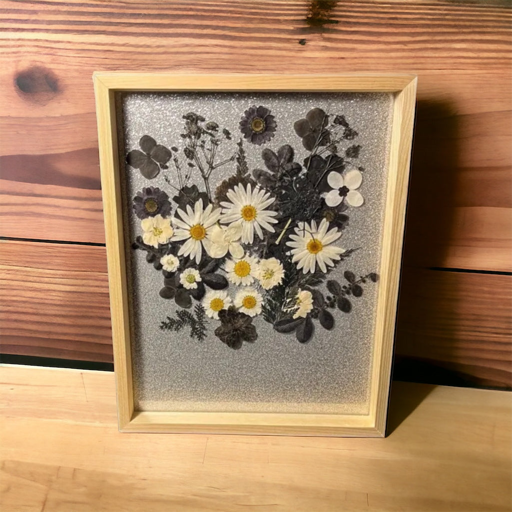 Black and white flower art