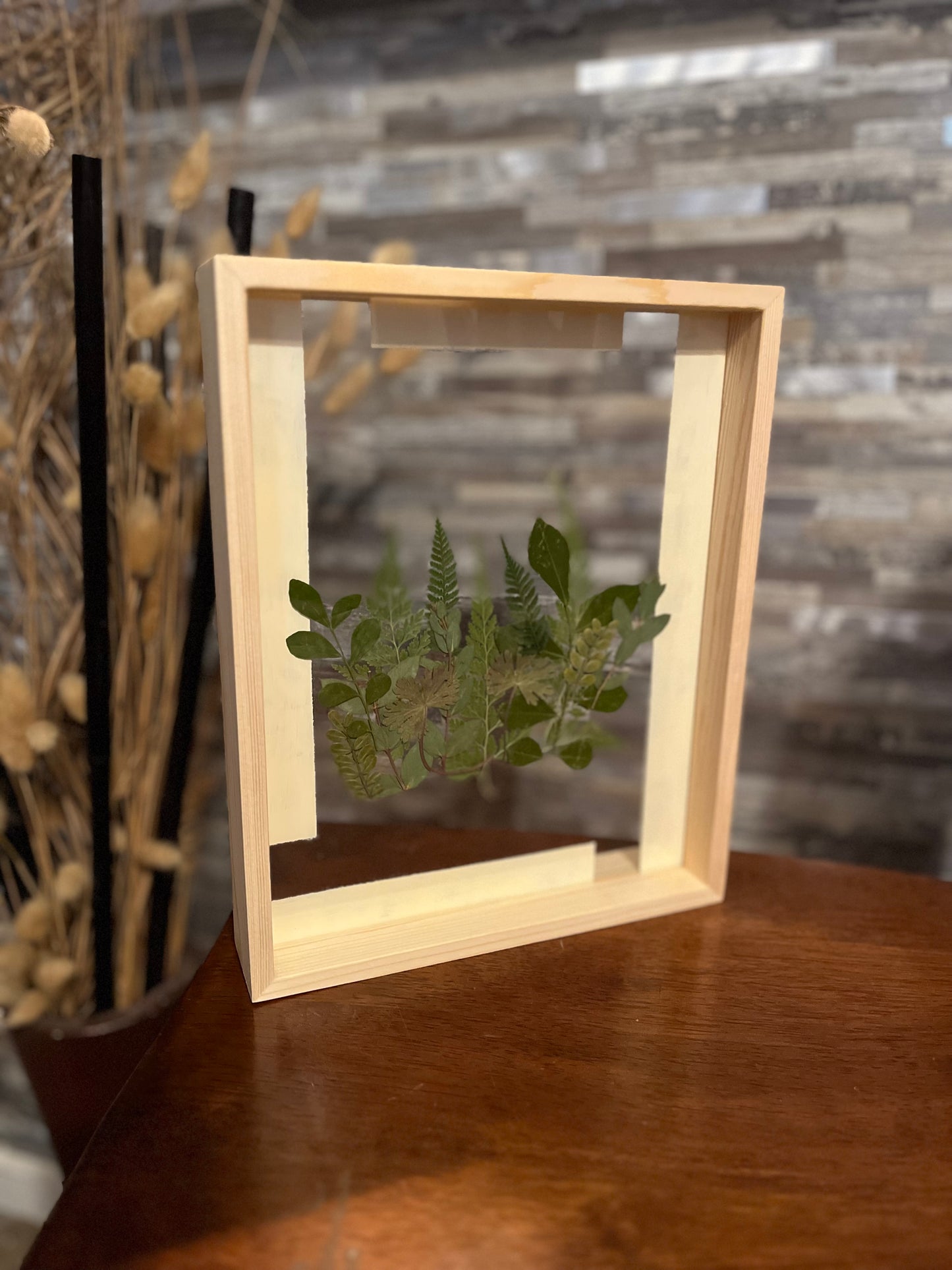 Neutral greenery flower art