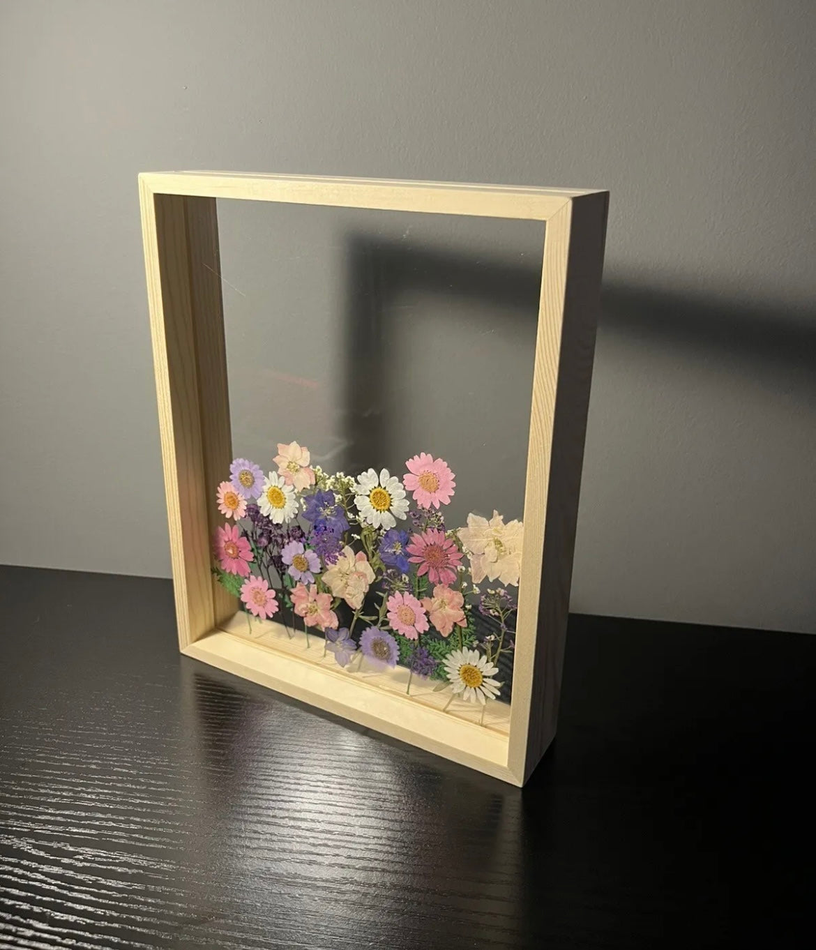 Pink and purple flower art