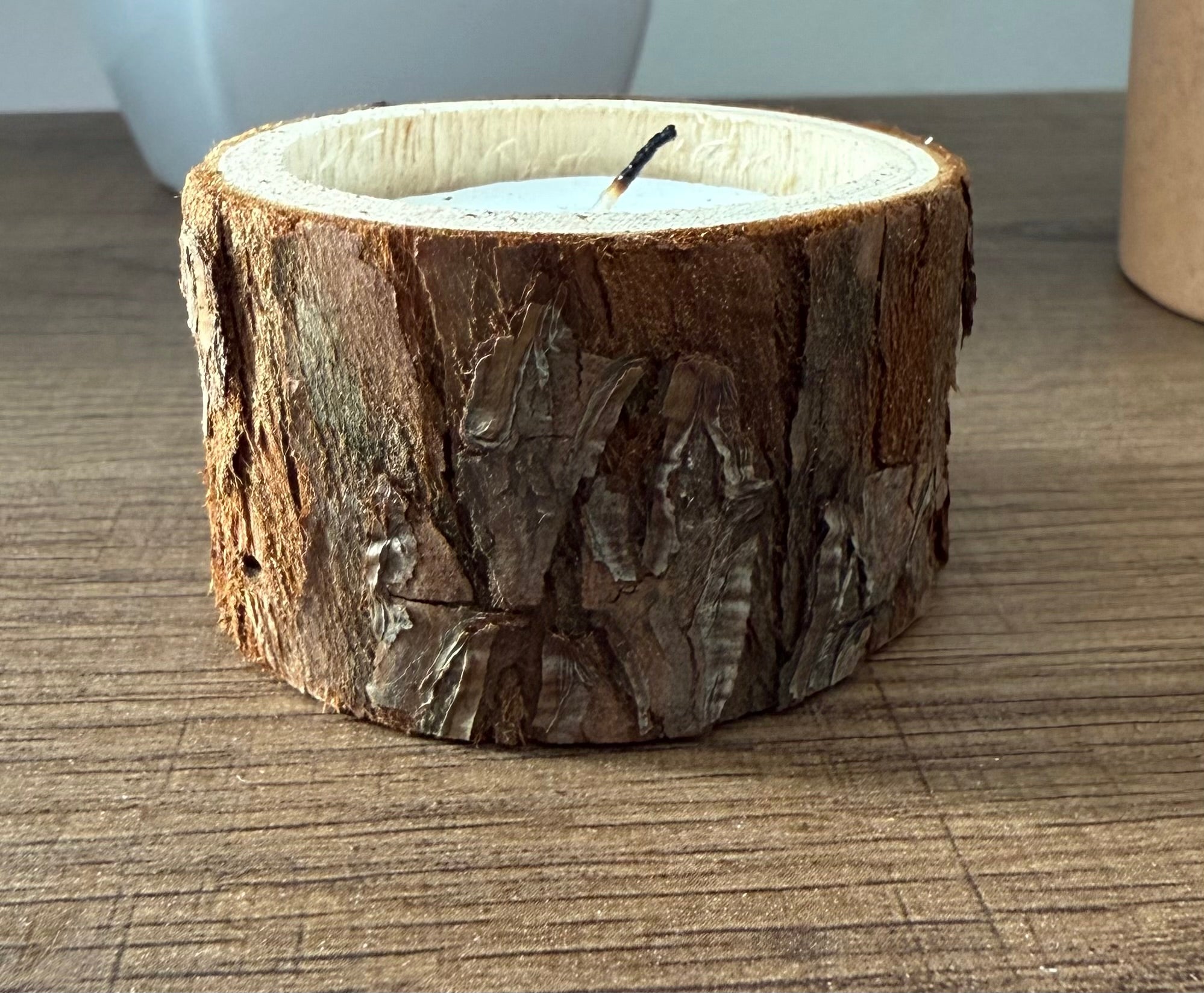 Set of 3 Small Tree Trunk Tea Light Candle Holders