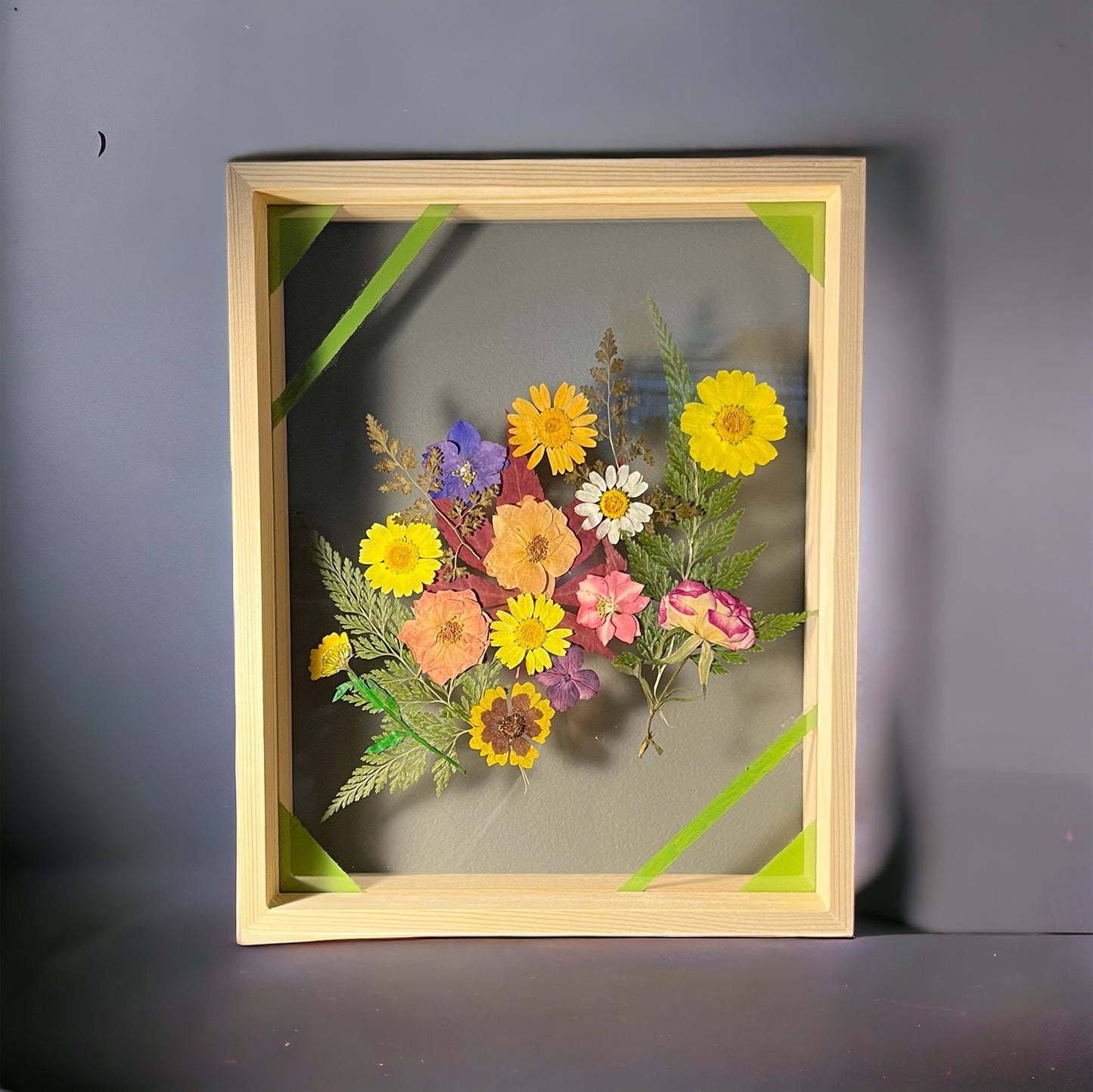 Arte floral multicolor de otoño